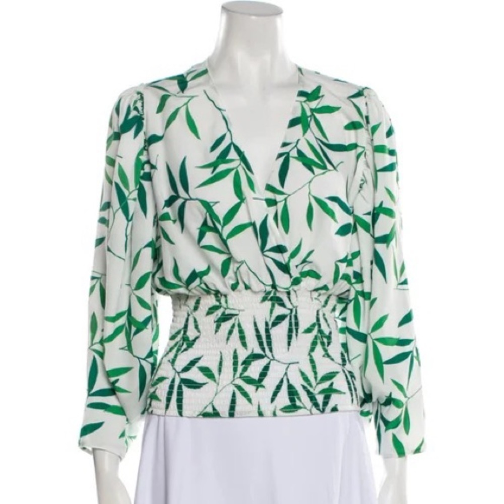 Caroline Constas Printed V neck Top